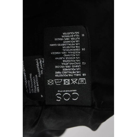 COS Womens Textured Abstract Print Elastic Waist Zip Up Mini Skirt Black Size 12 - Picture 6 of 7